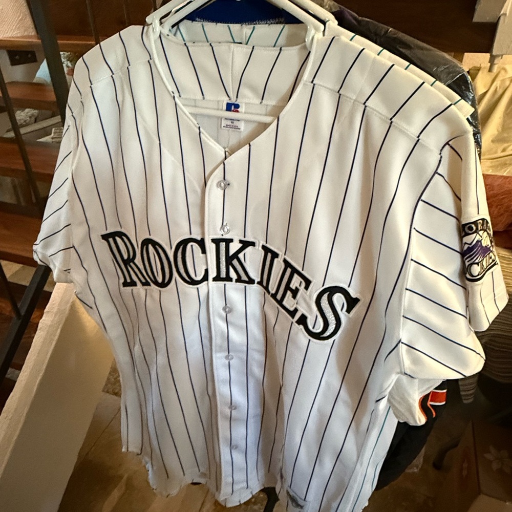 Rockies White Pinstripe Jersey